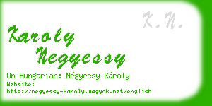karoly negyessy business card