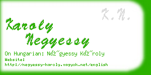 karoly negyessy business card